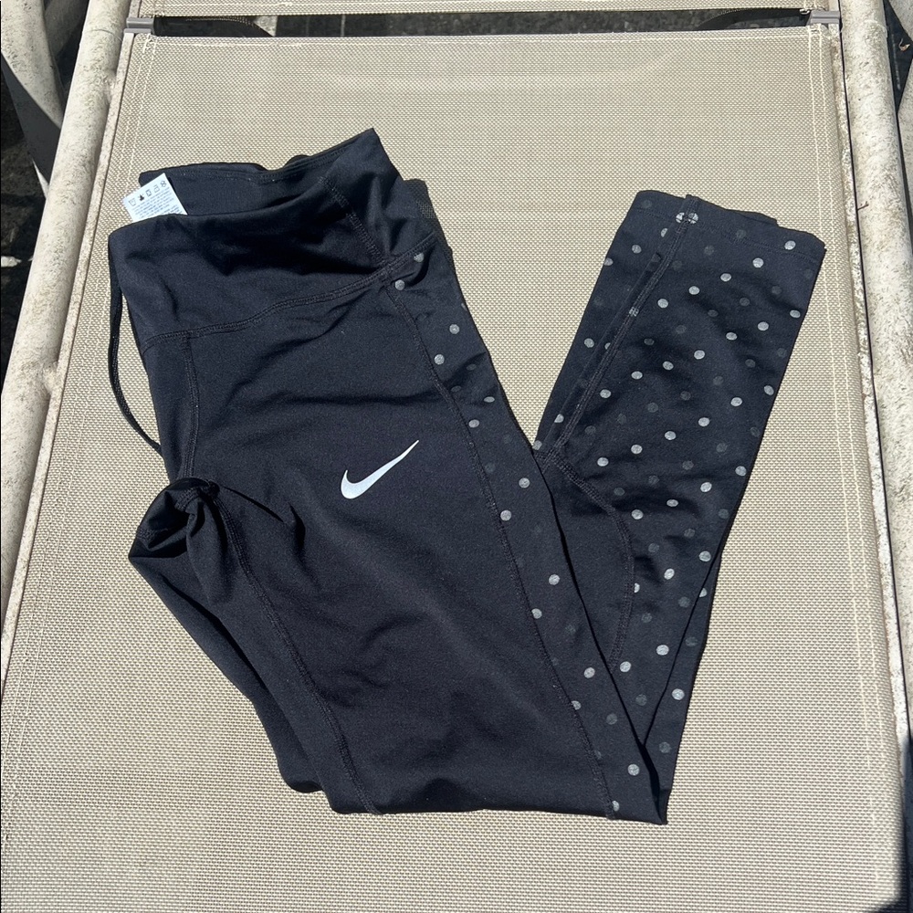 Nike Black and Gray Polka Dot Leggings